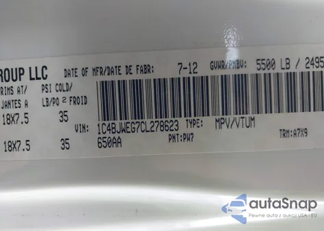 2012 Jeep Wrangler Unlimited Sahara from USA, damaged, VIN 1C4BJWEG7CL278623